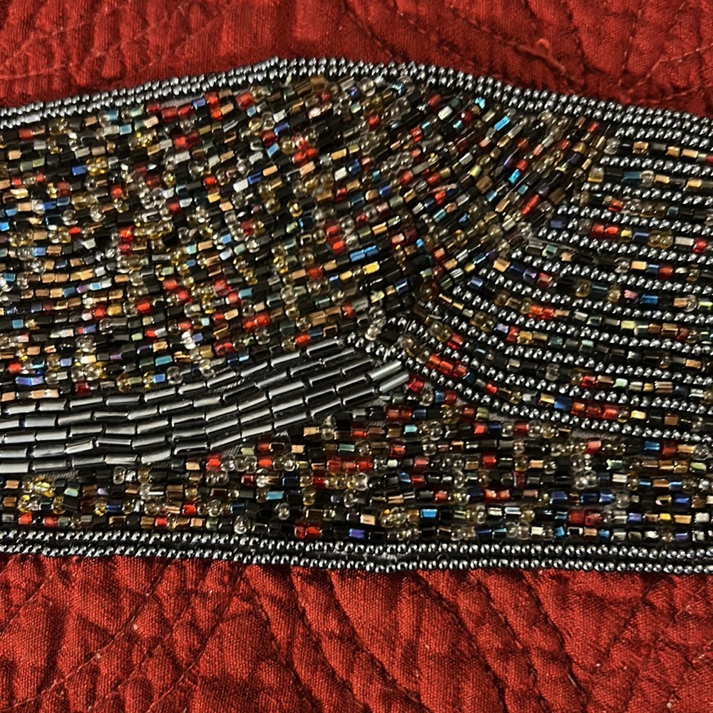 Christian Dior vintage beaded multicolored cummerbund belt 2 hearts - Picture 2 of 5